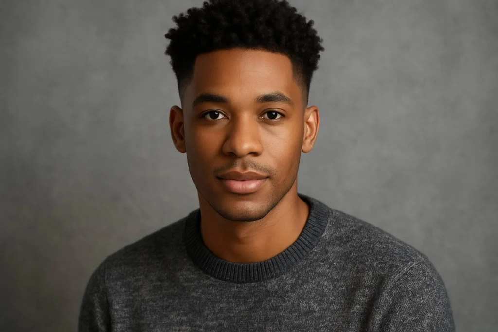 High Taper Fade with Curly Hair