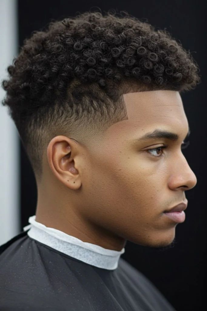 Afro Low Taper Fade Curly Hair