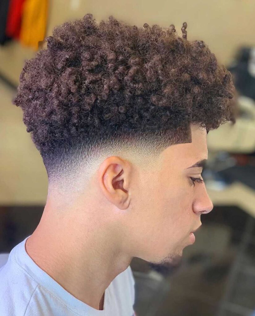 Blowout Taper Fade for Curly Hair