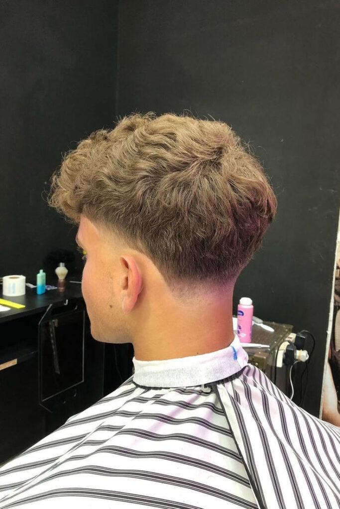 Low Taper Fade Blonde Straight Hair