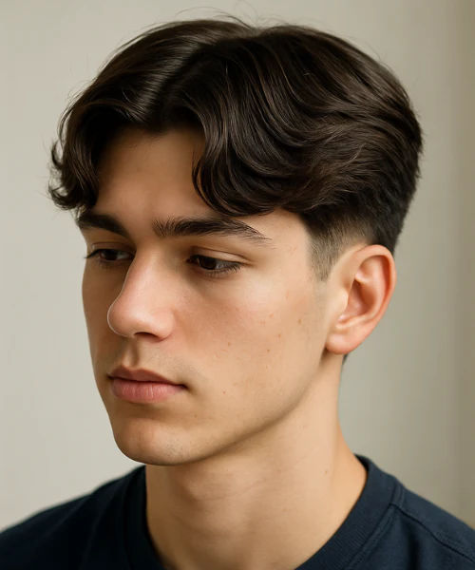 Low Taper Fade Middle Part