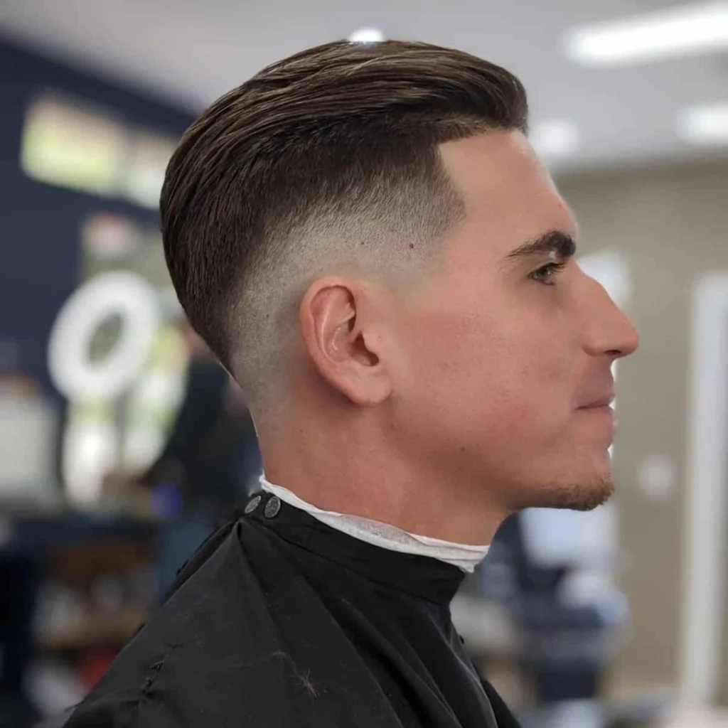 Low Taper Fade Slick Back