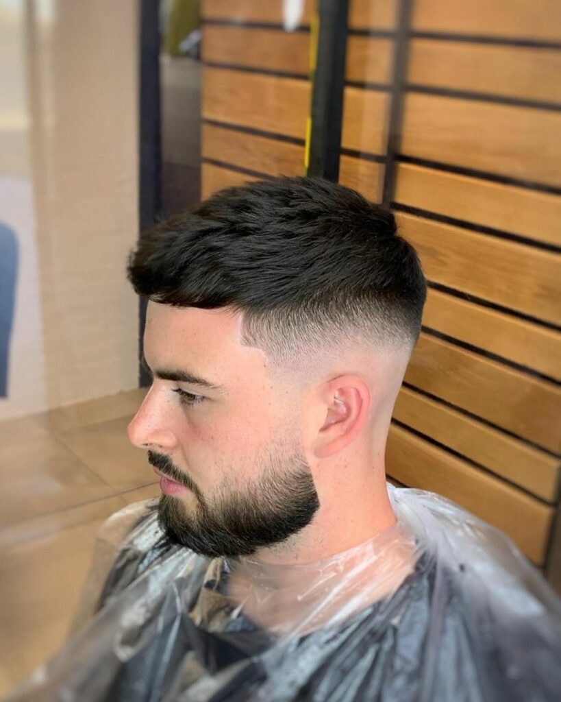 Mid Fade with Slick Back