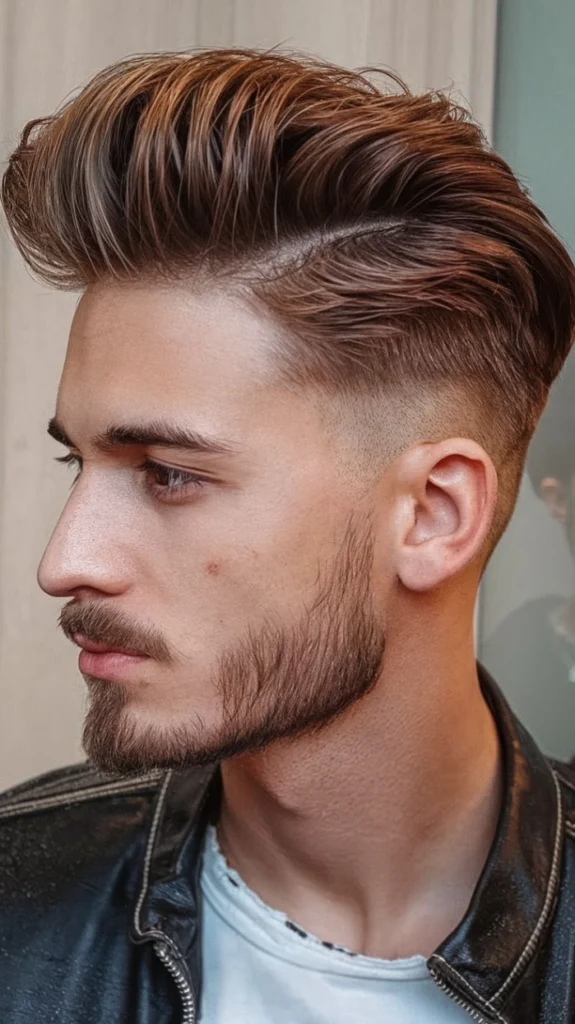 Modern Pompadour and Low Taper Fade