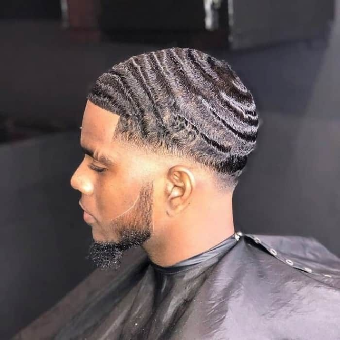 Short Blonde Waves with Taper Faded Sides