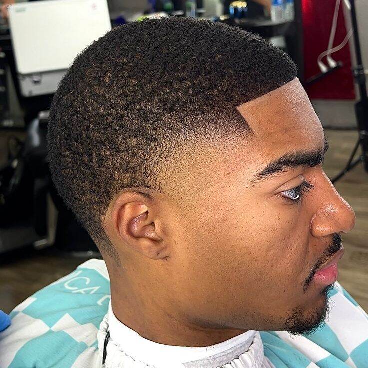 Low Taper Fade for Black Male Short Hair