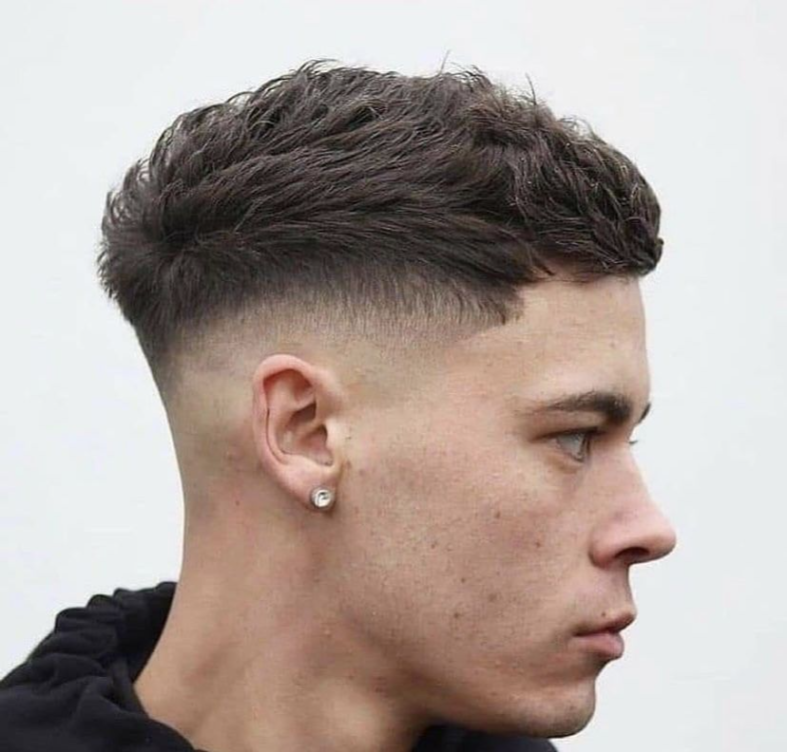 Textured Short Hair with Low Taper Fade