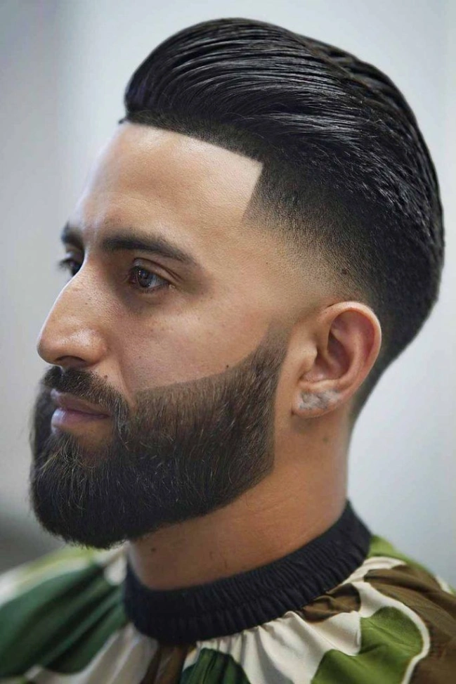 High Taper Fade Slick Back