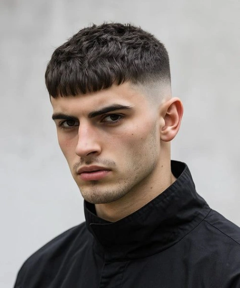 High Taper Fade with Textured Fringe